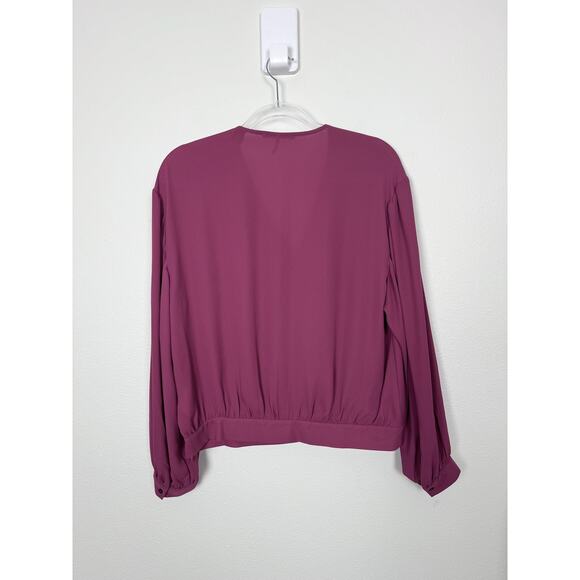 Scotch & Soda Mauve Blouse Womens Medium Pink Wrap Front Elegant Work Feminine - Picture 3 of 16